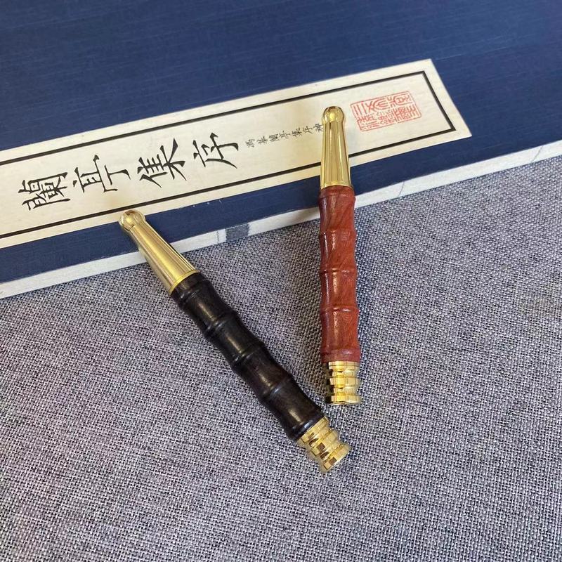 黑檀木烟斗烟嘴木质烟斗过滤烟嘴手把件烟斗可拆洗烟具古朴雕龙|undefined