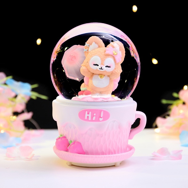 マーメイドプリンセス城クリスタルボールオルゴール回転トロイの木馬オルゴール女の子誕生日プレゼントクリエイティブおもちゃ|undefined