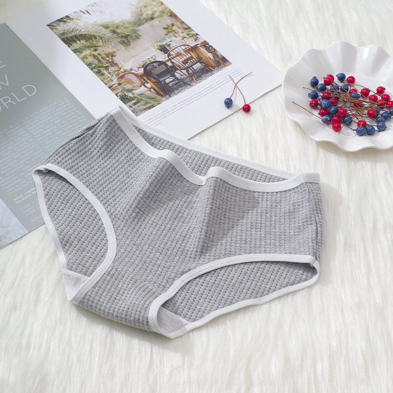 En stock 5A ropa interior antibacteriana para mujer hilo de verano fino transpirable color caramelo algodón Mediados de cintura chica estudiante ropa interior