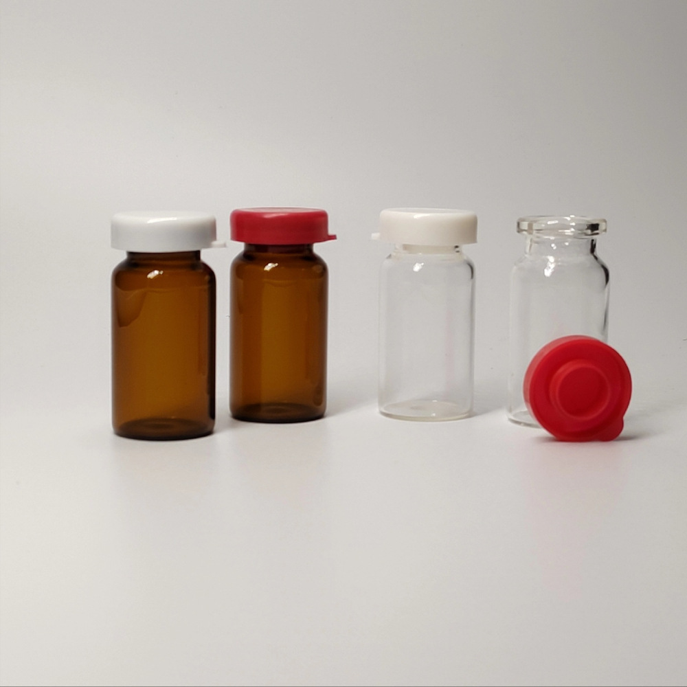 【厂家直供】10ml玻璃瓶含塑料压入式盖密封