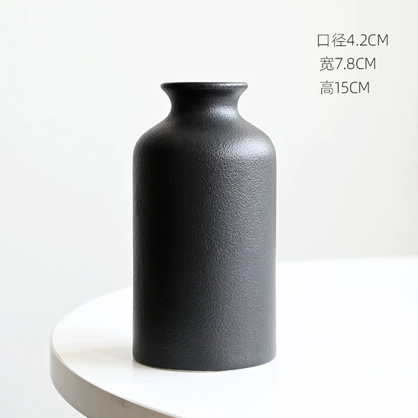 Black-cylindrical small vase