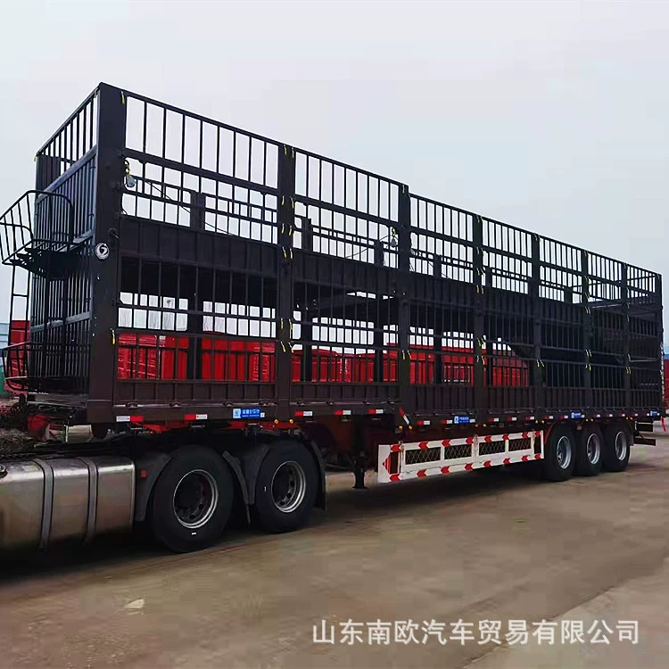 Высокоподъемный и низкоподъемный полуприцеп для перевозки скота с рессорным шасси для птицы и скота, производитель полуприцепов с пустым полом.