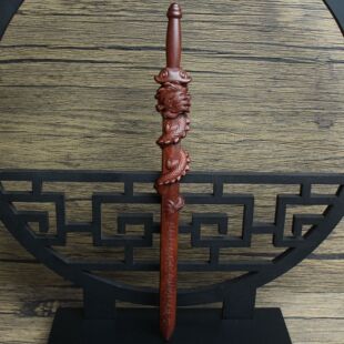 Lightning Strike Jujube Wood Beat Heavenly Sword Peach Wood Same-style Jingzhen Sword Nine-section Whip Panlong Kendo Household Goods Wood Carving
