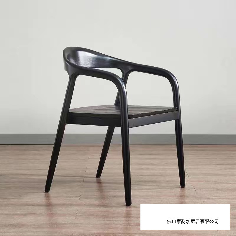 实木餐椅中式椅子北欧书房原木大板直拼橡胶木靠背椅|undefined