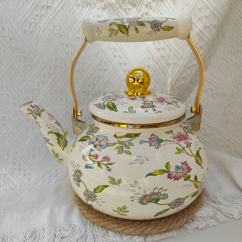 Suministro Directo de fábrica engrosada esmalte 5L tetera esmalte olla hervidor de gas Cocina de Inducción disponibles