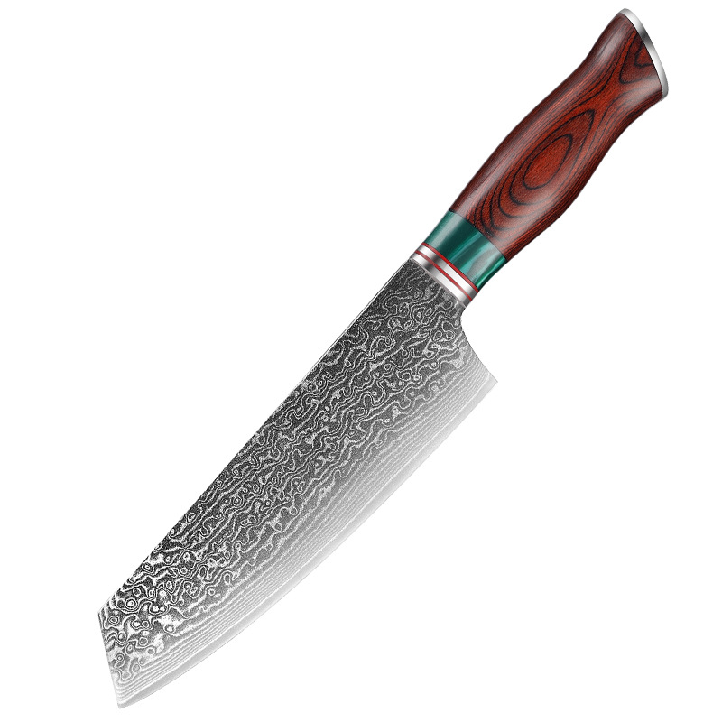 Damasco cuchillo cocina hogar cuchillo de cocina Chef corte de carne cuchillo de cocina multi-capa patrón de acero transfronterizo Yangjiang cuchillo de verduras