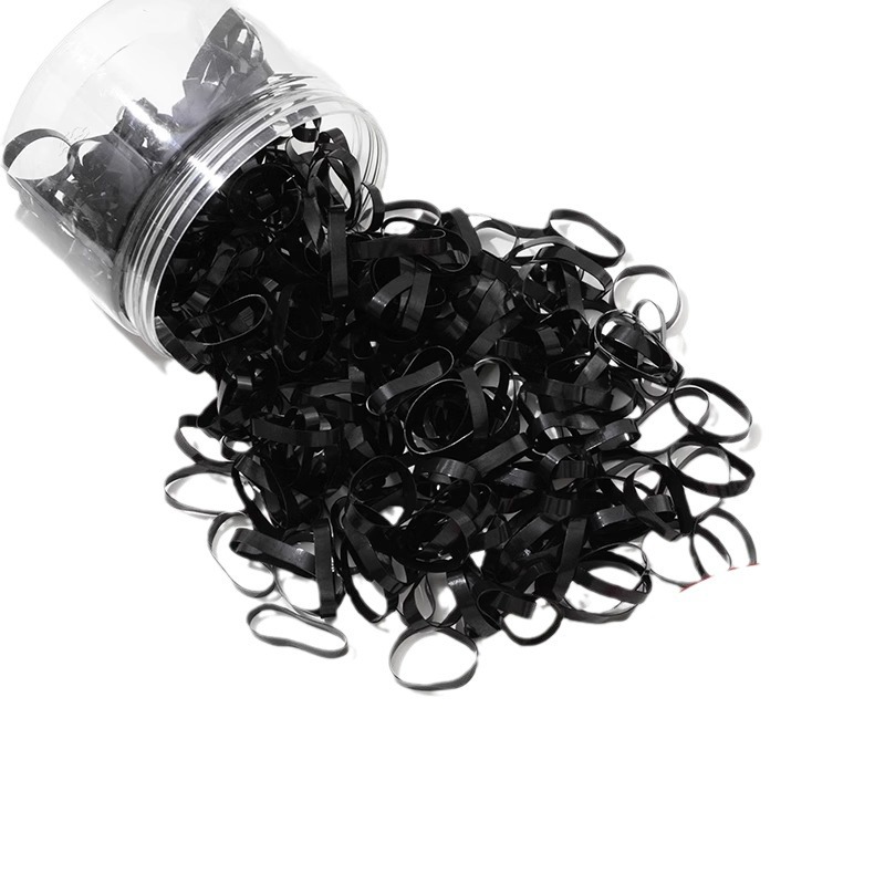 Banda de goma de las mujeres lazo del pelo engrosada banda de pelo desechable de alta elástico negro anillo de goma pequeña cuerda de pelo temperamento adulto