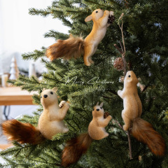 越境新品韓国リス装飾クリスマス装飾シミュレーションリスペンダントクリスマスツリー創意装飾品