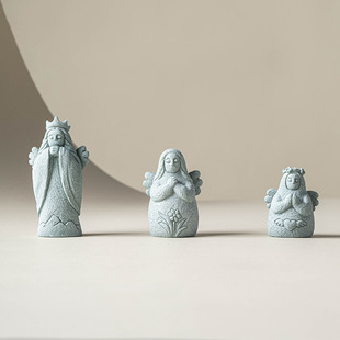 Green Sand Stone Creative Hailia Goddess Tea Pet Small Ornaments Desktop Living Room Home Chinese Style National Tide Landscape Decorations