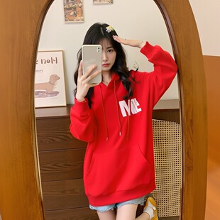 60.00 kg-175.00 kg extra large size women's chubby girl bust 147/157 loose slimming pullover hooded sweater 63565