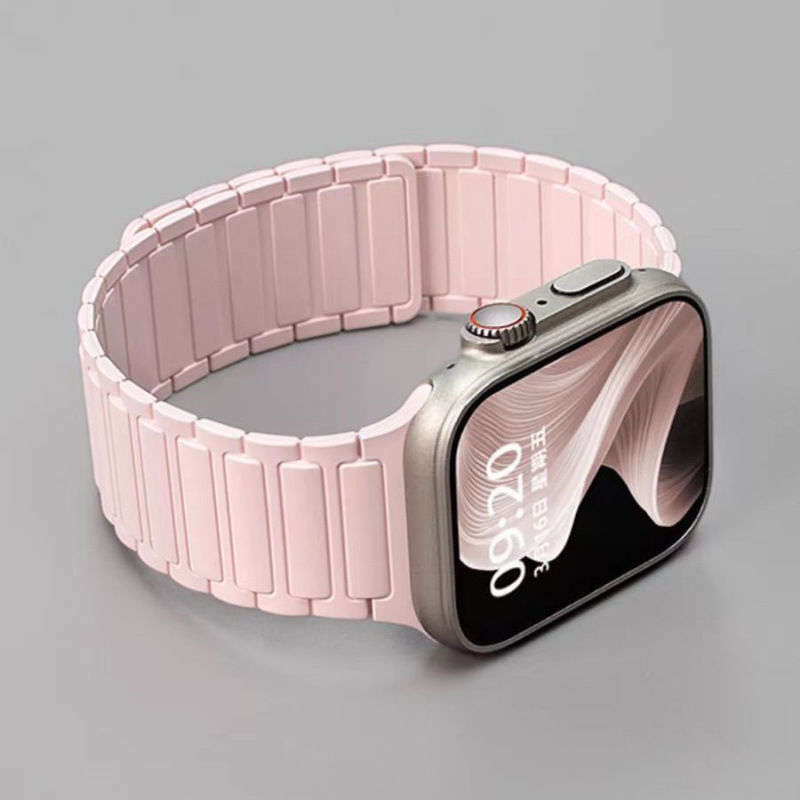Zhang Jingyi's Same Style Is Compatible with Apple S0 Watch Iwatch11 Strap Applewatch9 Generation Magnetic Silicone 8Se