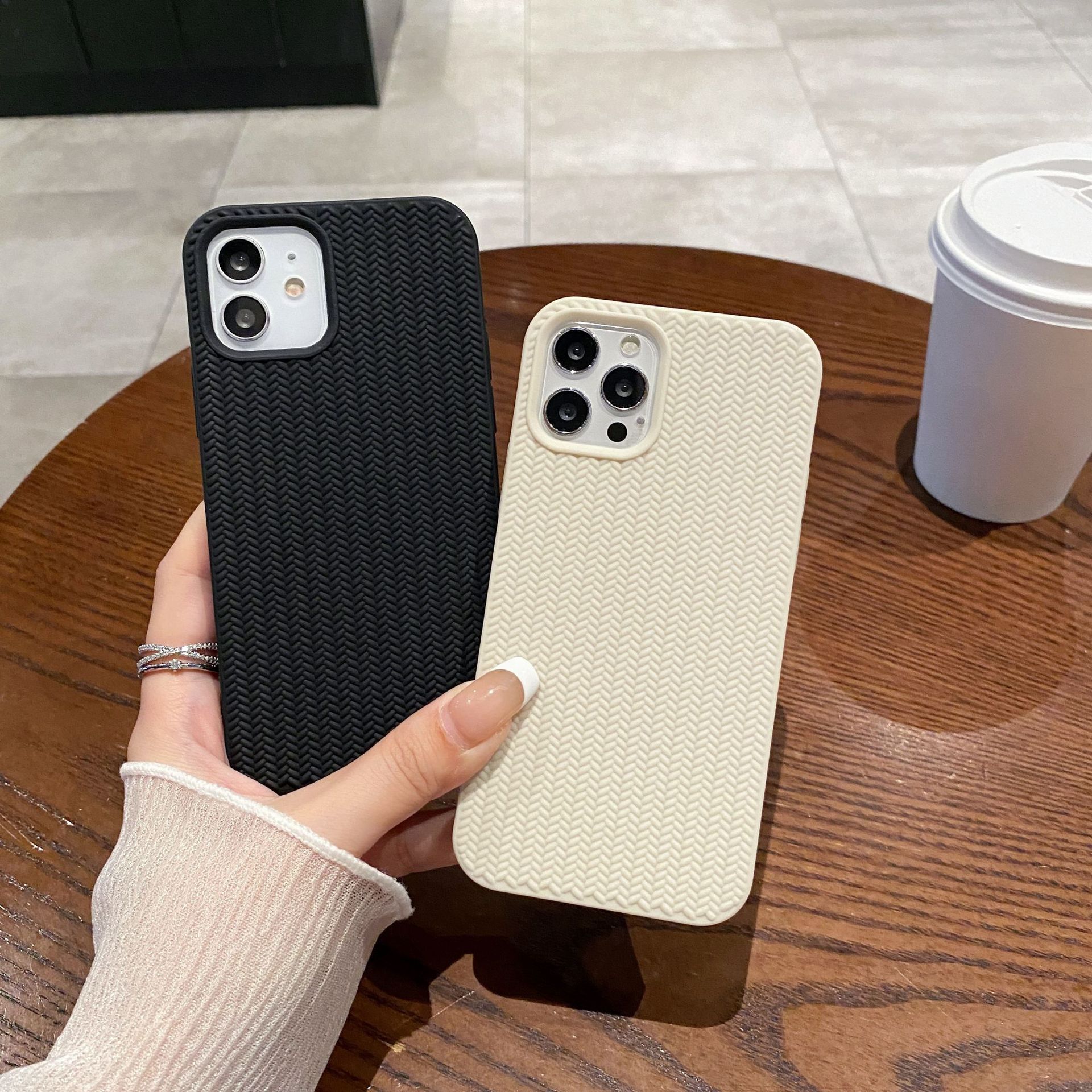 Woven Pattern Phone Case For Iphone 16 Pro Max 14 13 Protective_voghion.com