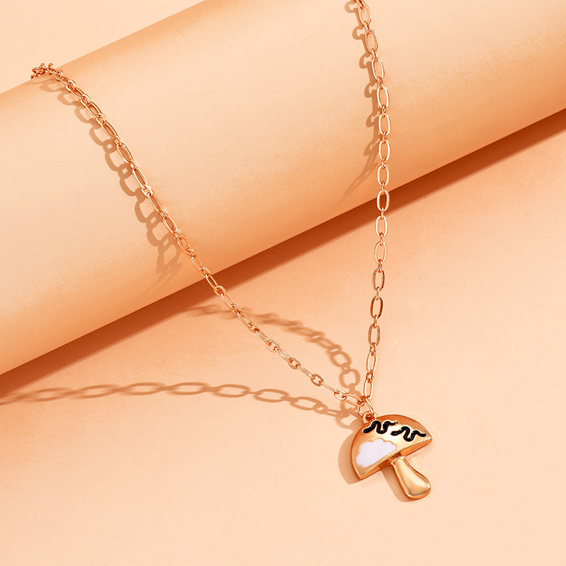 1 Piece Original Design Mushroom Alloy Enamel Plating Womenu0027S Pendant Necklace