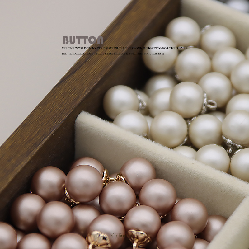 Metal imitation pearl button clothing versatile round women's decorative cardigan sweater shirt pearlescent high-grade wholesale Metal imitation pearl button clothing versatile round women's decorative cardigan sweater shirt pearlescent high-grade wholesale