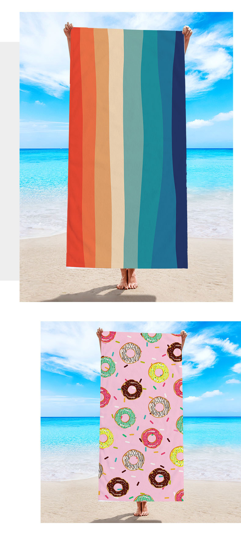 Fashion Cartoon Stripe Flamingo Beach Towels display picture 3