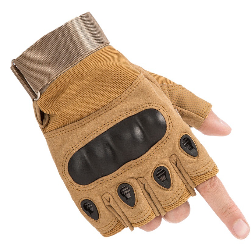 Guantes tácticos ventiladores militares rendimiento de campo rendimiento negro británico montar al aire libre anti-corte deportes fitness duro Shell medio dedo guantes