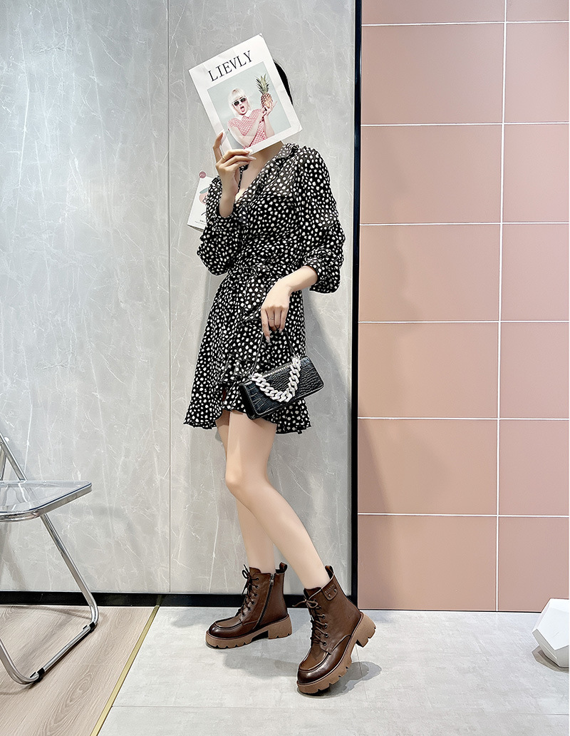 ShoeVault First Layer Cowhide Martin Boots For Women, Autumn And Winter Vintage British Style Casual Short Round Toe Mid-Calf_vogvips.com