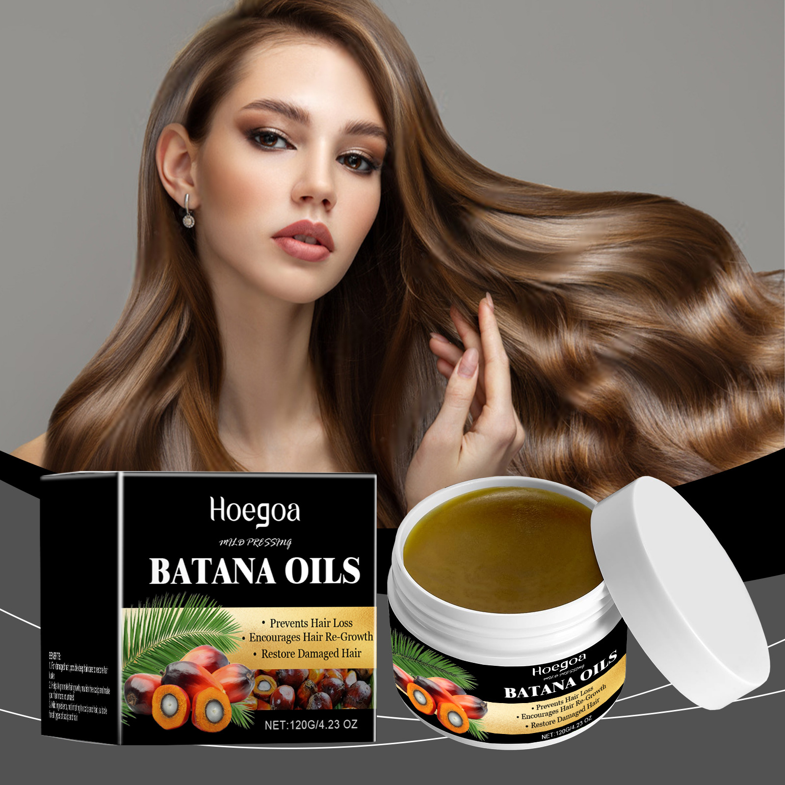 Hoegoa Batana Hair Care Oil Nourishes Hair, Makes It Voluminous and Fluffy, and Cares for Frizzy Hair