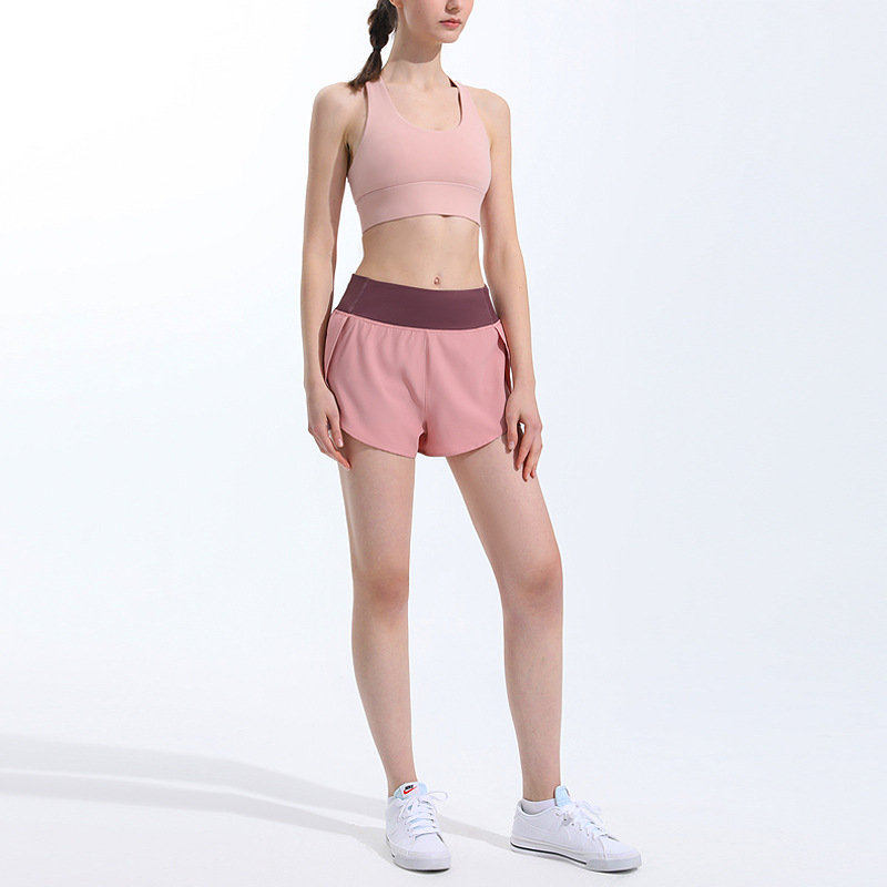 2023 nuevos pantalones cortos deportivos de fitness europeos y americanos anti-exposición de verano de las mujeres de secado rápido para correr entrenamiento transpirable casual pantalones calientes