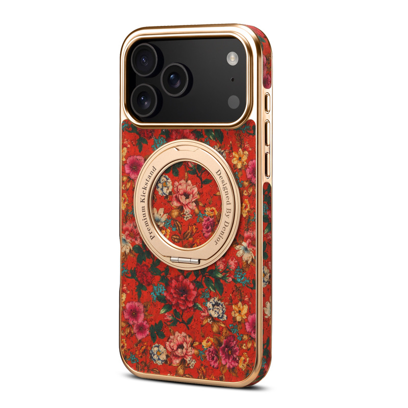 Denior苹果17花语齿轮电镀磁吸Air手机壳 iPhone17ProMax支架皮套|undefined