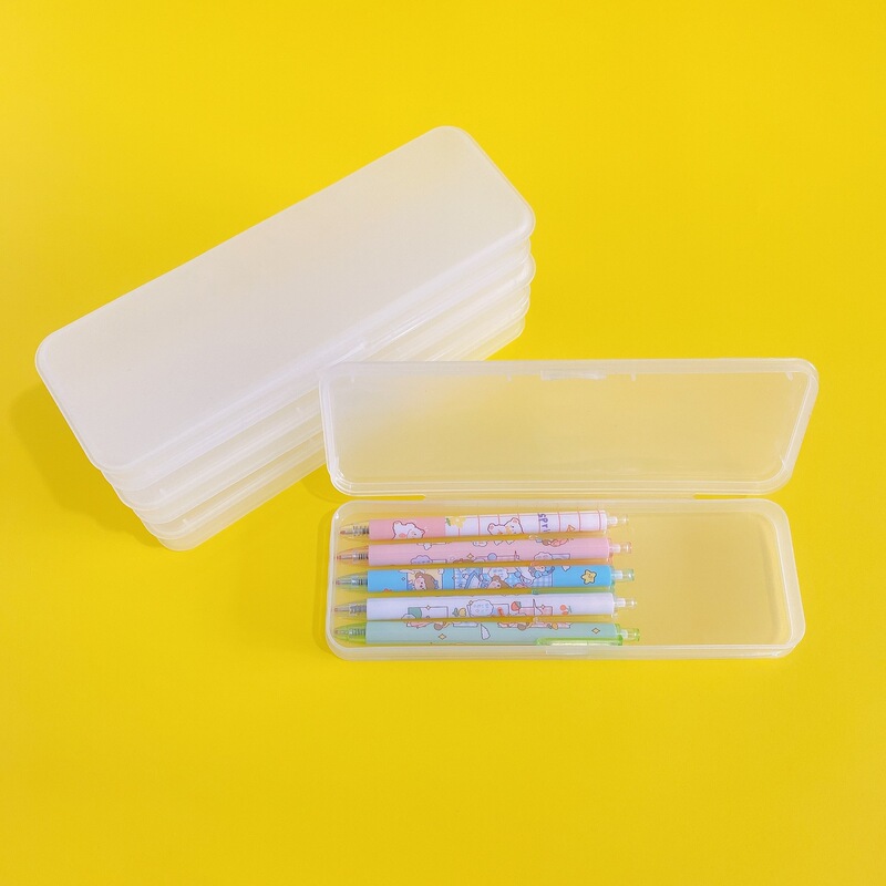 小学生透明フロスト文房具ケースシンプルins鉛筆ケースプラスチック多機能収納ペンケース印刷可能ロゴ|undefined