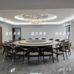 盘锦五星级酒店实木家具宴会中心包厢实木电动餐桌椅会所轻奢餐椅