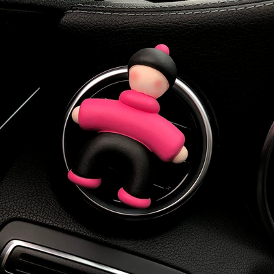 Interior Ornament for Women — Car Perfume Aromatherapy - black-hat-little-man-in-pink