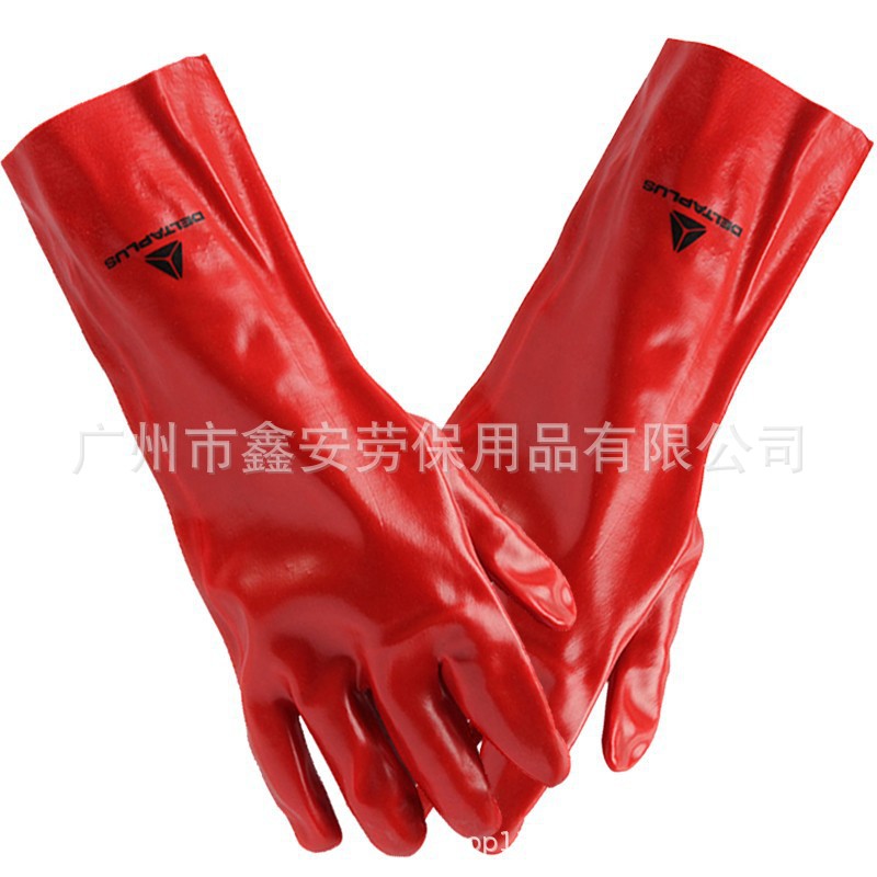 代尔塔201735 PVC涂层防化防滑耐酸性防腐蚀工业用35cm长