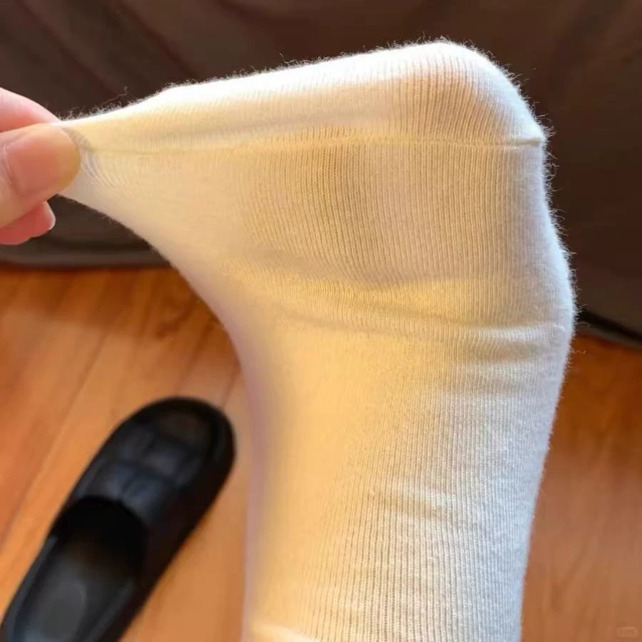 无 Summer thin white knee socks for pregnant, mid-length