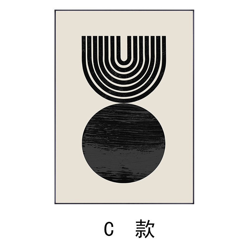 黑白灰棕系设计师软装搭配挂画现代极简卧室床头挂画客厅背景装饰|undefined