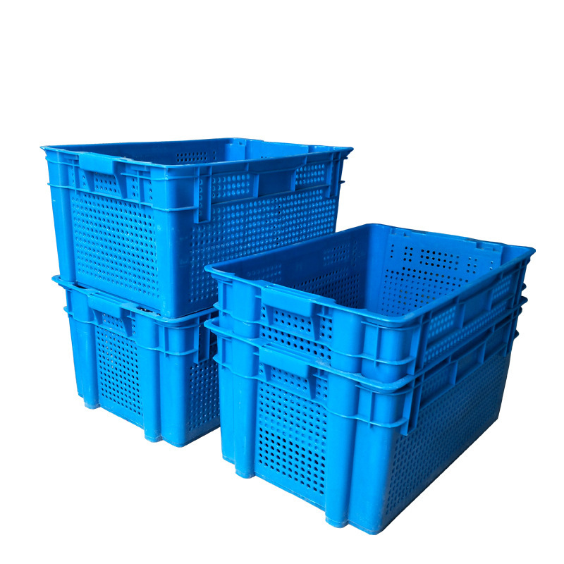 供应塑料错位筐错位箱 生鲜沥水镂空筐 可套叠加厚运输中转筐批发