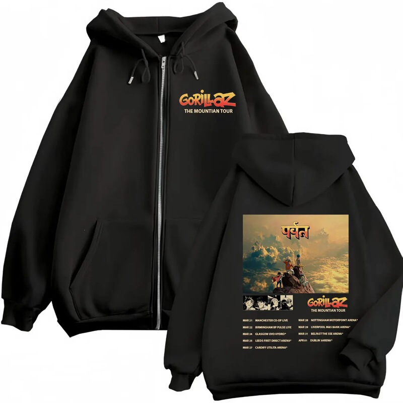 2026 Mountain Graphic Zipper Hoodie Unisex Fashion Hip-Hop Coat Oversized Zipper Hooded Sweatshirt