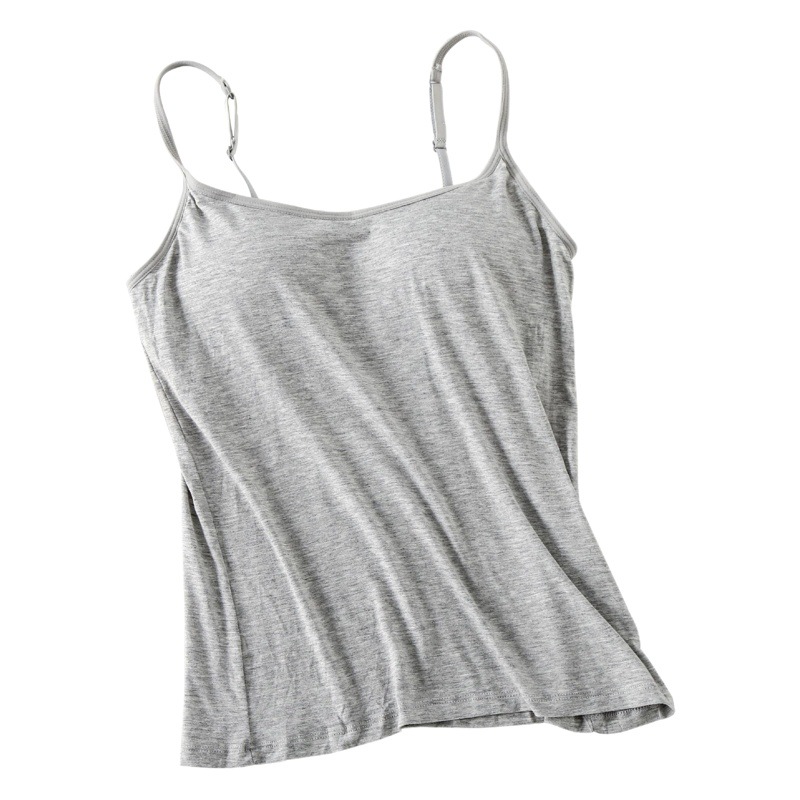 モーダル一体式胸パッド付きキャミソールの女性シャツは、ブラジャーを着用しないでください。