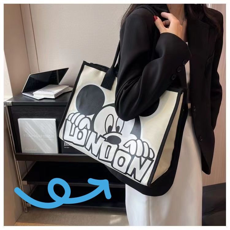 Canvas Bag Women's Summer New Shoulder Bag Commuter Bag Large Capacity Handbag Mummy Bag All-match Tote Bag