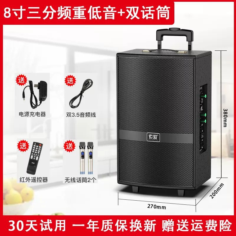 Soei F36 Square Dance Audio Show Outdoor K Dance 15 pulgadas barra móvil altavoz Bluetooth con micrófono