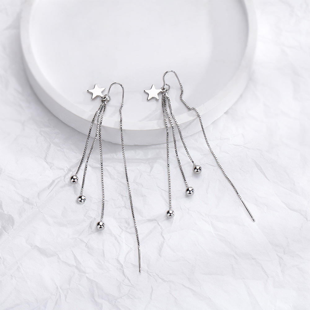 Daily Occasion 1 Pair Elegant Lady Star Tassel Copper Ear Line