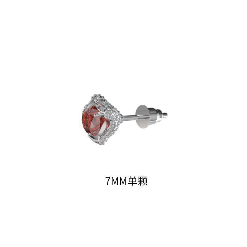 실버 레드 드래곤 클로 스터드 귀걸이 7mm 싱글