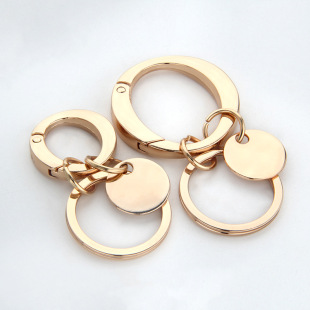 Explosive creative keychain accessories wholesale high-end metal spring ring with horseshoe buckle zinc DIY alloy key ring