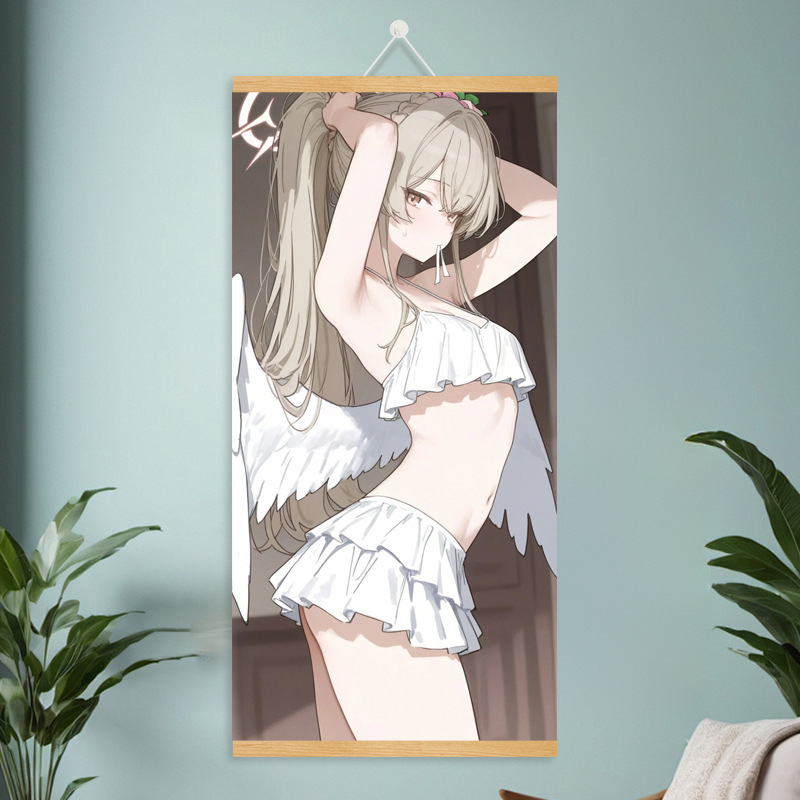 漫画コミック甘くてかわいい女の子ポスター工場ドロップシッピング無垢材スクロール吊り絵画越境電子商取引 Xiyin|undefined