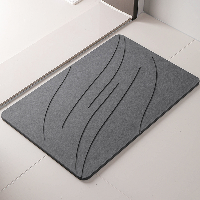 Alfombrilla de piso transfronteriza para baño Alfombrilla de grabado absorbente para el hogar Alfombrilla de diatomeas de barro duro de secado rápido Alfombrilla de baño de tierra de diatomeas image 19