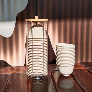 High-Temperature Resistant Disposable Kung Fu Tea Cup with Storage Cup Holder for Home Office Reception Tea Tasting Rice Husk Tea Cup