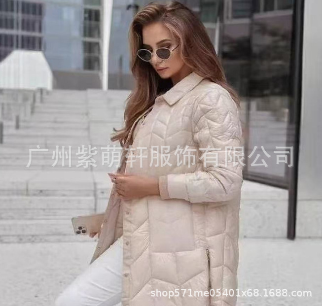 2025独立站秋冬新款时尚连帽宽松长袖纯色拉链棉质夹克外套女|undefined