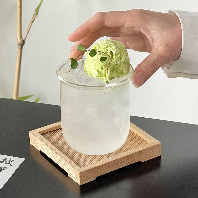 Taza redonda simple, taza de vidrio transparente resistente al calor, taza de bebida medieval, taza de agua de burbujas, taza de café