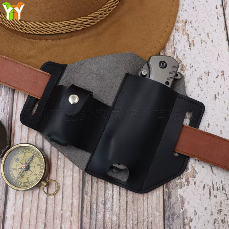 户外战术求生指南针收纳套便携防身战术刀套PU皮工具皮套工具包