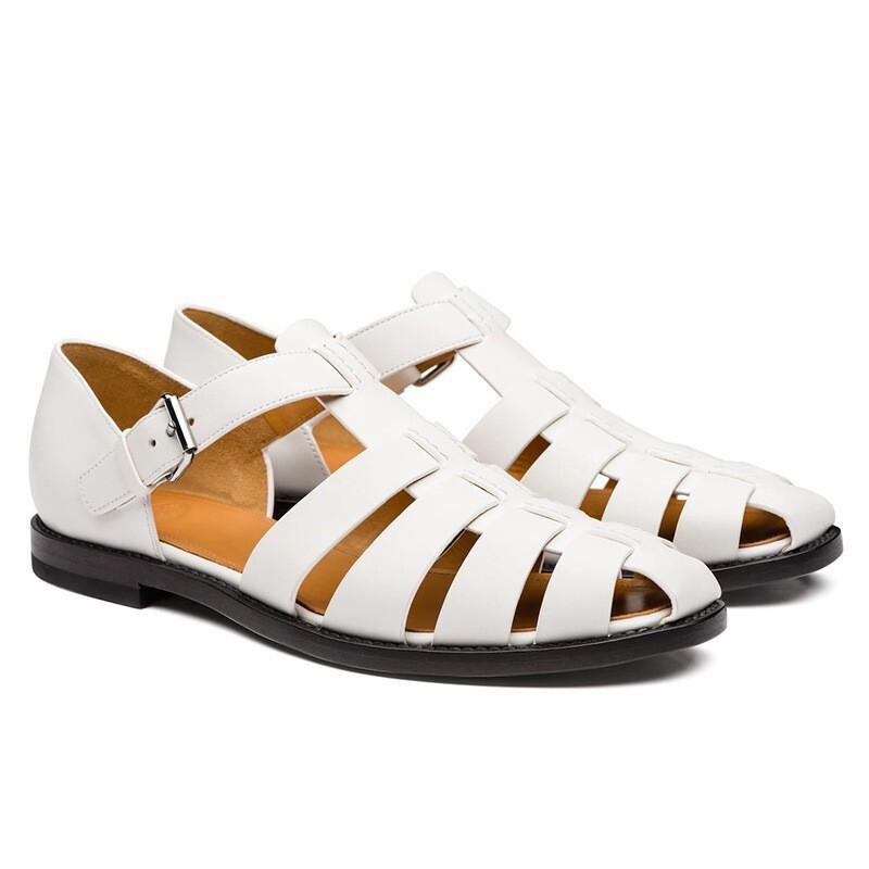Cross-Border Export New European and American Men's Beach Shoes Adult Casual Baotou Sgs White Breathable Men's Sandals