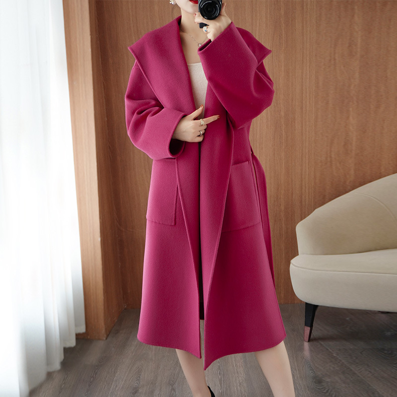 Abrigo de Lana con Capucha para Mujer, Lana, Suelto image 10