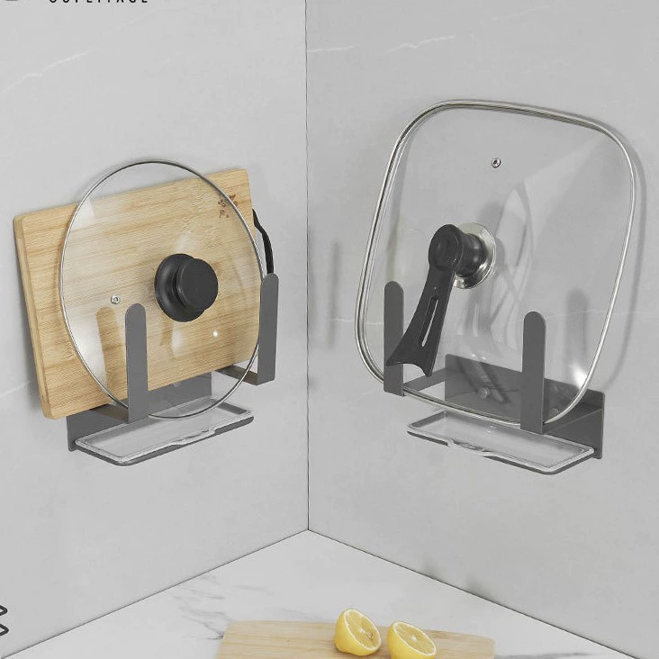 Серая подставка для крышки пистолета настенная подставка без пробивания из нержавеющей стали разделочная подставка для кухонной стены