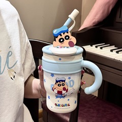 クレヨンしんちゃん保温カップ大容量ストローコップビッグマック保冷随行コップアイスカップ女子屋外