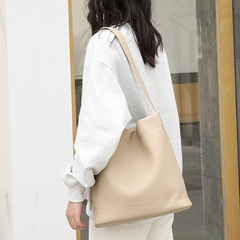 韓版休閒復古子母包ins荔枝紋軟皮單肩包網紅時尚pu皮斜挎包女包