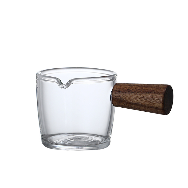 Procesamiento personalizado de café japonés leche de madera de vidrio leche de madera con escala mini leche de leche condimento jugo lata de leche